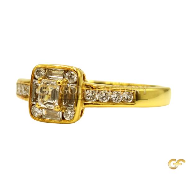 Square Cluster Cz Ring