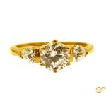  Gold Three-Stone Cz Ring