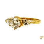  Gold Three-Stone Cz Ring