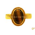  Gold Oval Tiger's Eye Ring