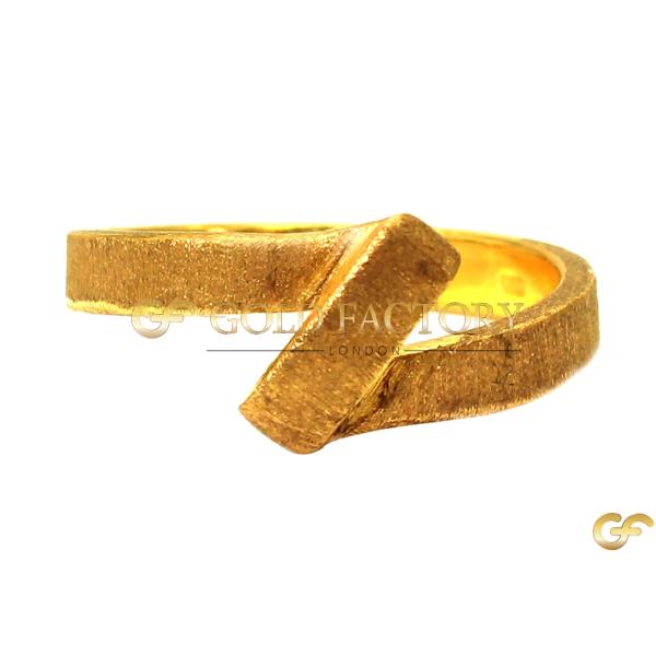  Gold Minimalist Crossover Ring