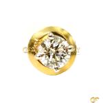 Gold Cz Solitaire Stud Earrings