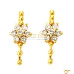  Gold Swirl Cz Earrings