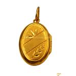 Gold Oval Engraved Locket