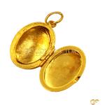 Gold Oval Engraved Locket