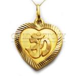 Heart-Shaped Gold Pendant With Om Symbol